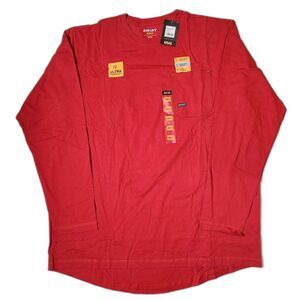 Ariat Rebar Workman Reflective Flag Long Sleeve Tee 2XL Tall Pompeian Red NWT